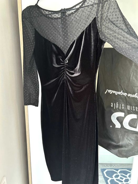 Rochie neagră catifea Ginette