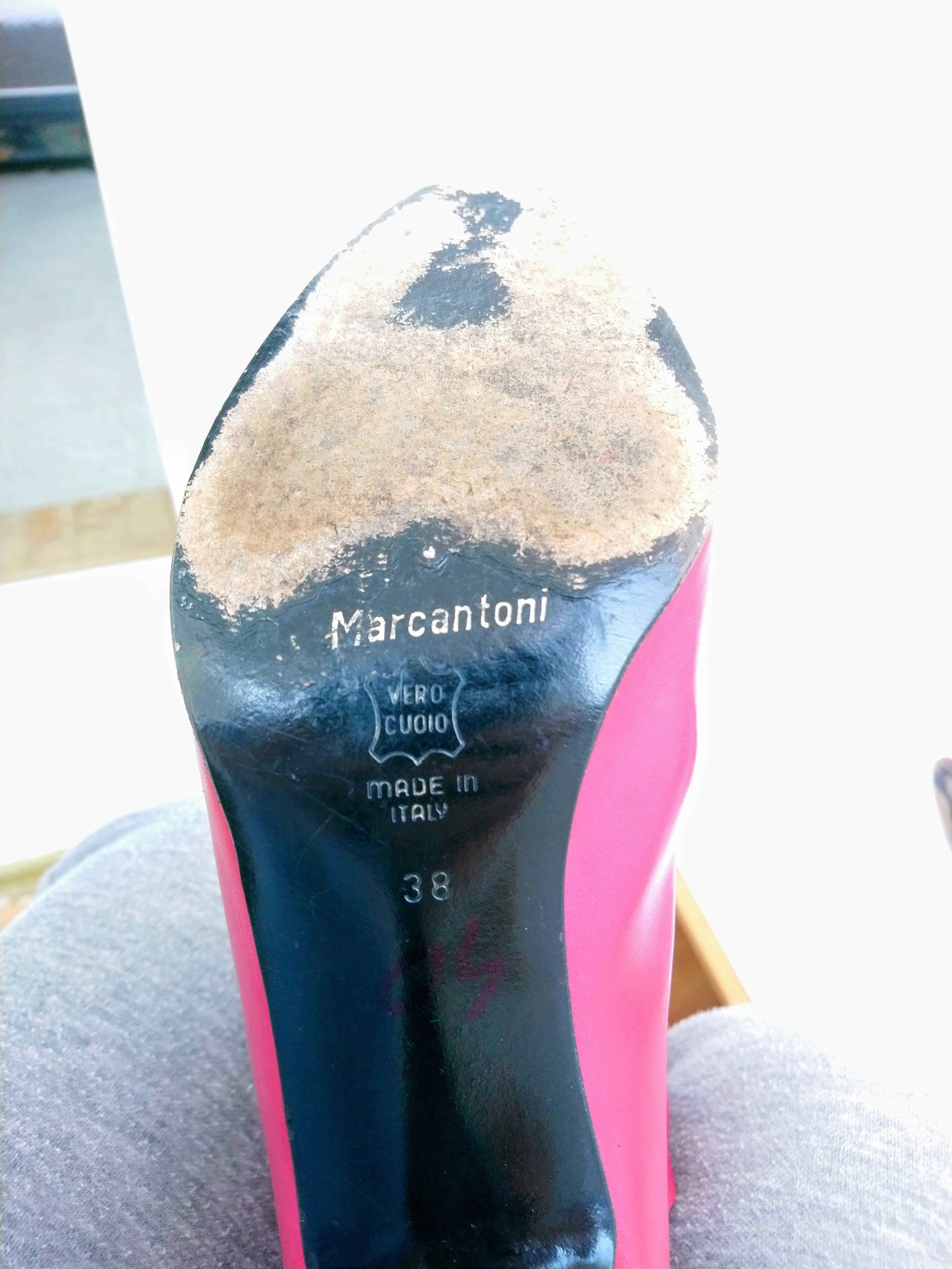 Cizme de piele subtire, Marcantoni, Made Italy, rosu, marime 37-38