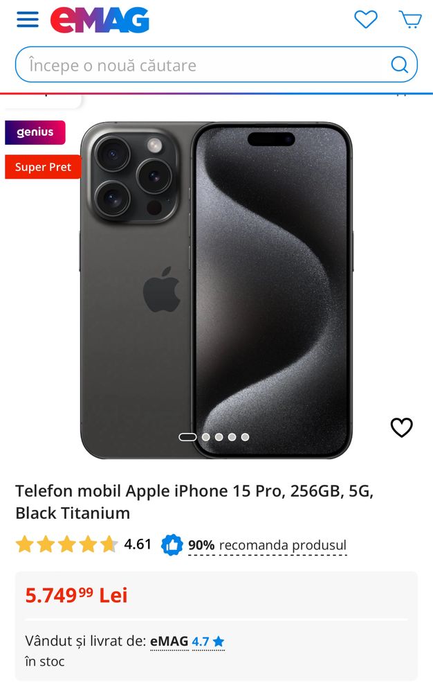 Iphone 15 pro 256 black sigilat