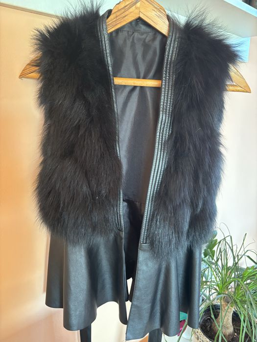 Елек естествена кожа и естествен косъм