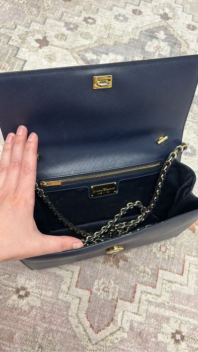 Сумка Феррагамо оригинал кожа на цепочке синяя