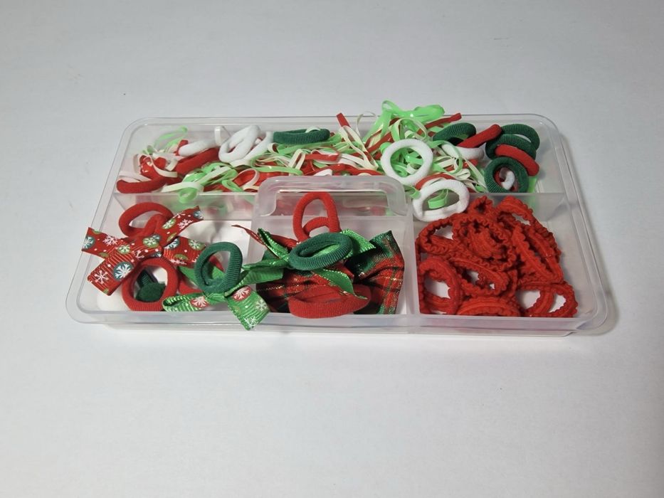 Cutie roz mare 550 elastice par, capac transparent, cadou Craciun