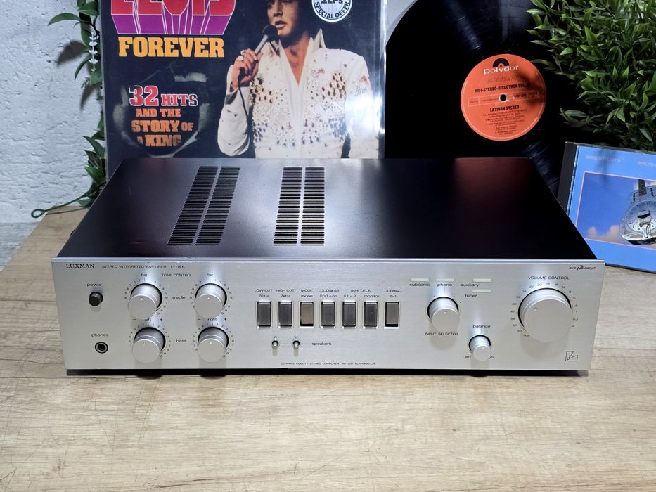 Amplificator LUXMAN L-114A, Hifi audio vintage stereo, argintie ,duo-B
