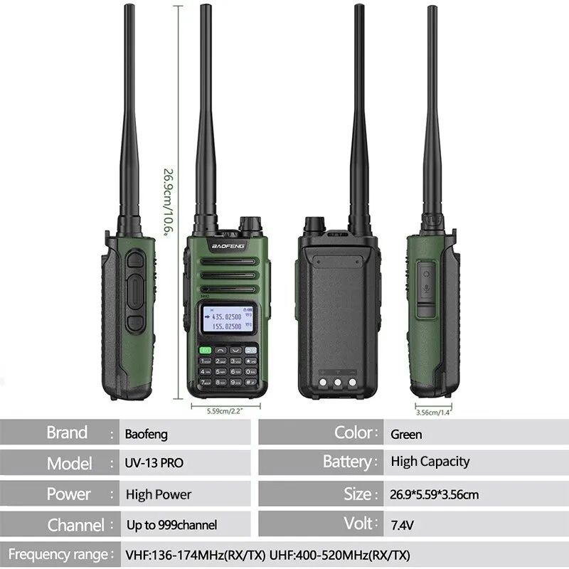 Baofeng walkie-talkie UV13 PRO, Incarcare directa USB, model 2023