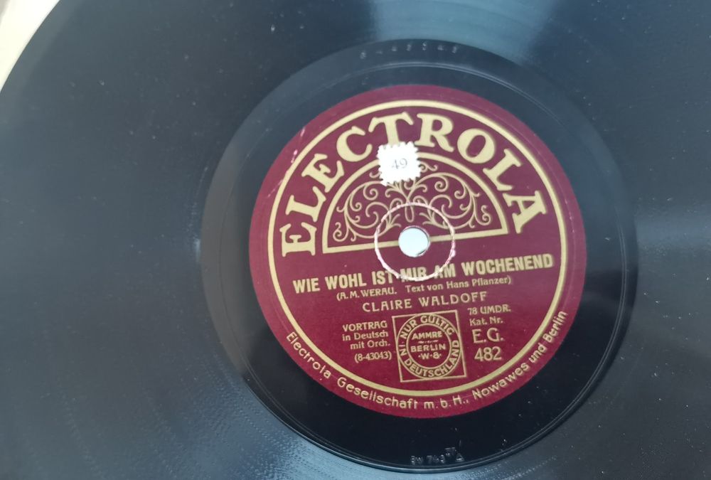 Disc Gramophon Muzica Cabaret Claire Waldoff