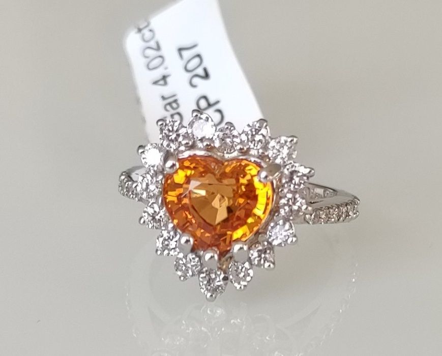 Inel cu garnet si diamante 4.07 ct aur 14k