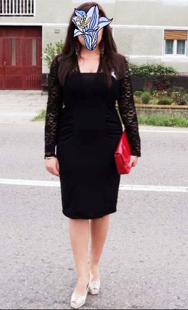 Rochie neagra cu dantela marimea L