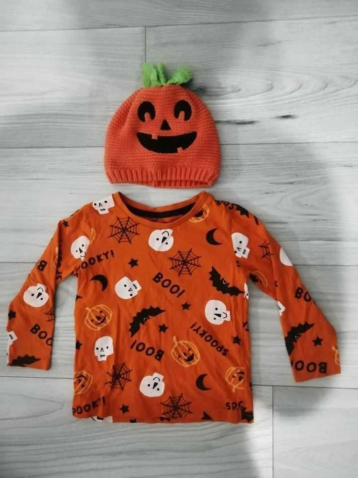 Bluza și căciulita dovleac și bostan Halloween mărime 92 18-24 luni