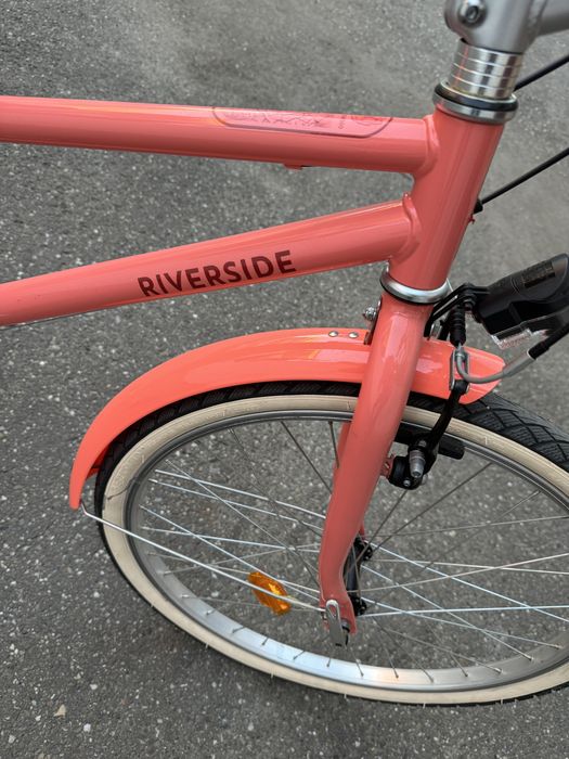 Bicicleta polivalenta Riverside 500 24” roz prntru copii 135-150 cm
