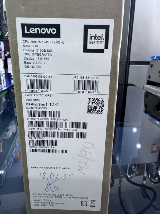 Lenovo slim3 i5 - 1245 8gb 512 gb SSD