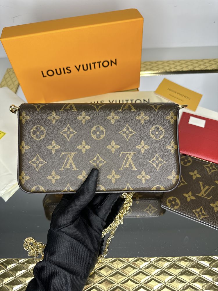Geanta Louis Vuitton model FELICIE piele canvas 100% cutie cadou