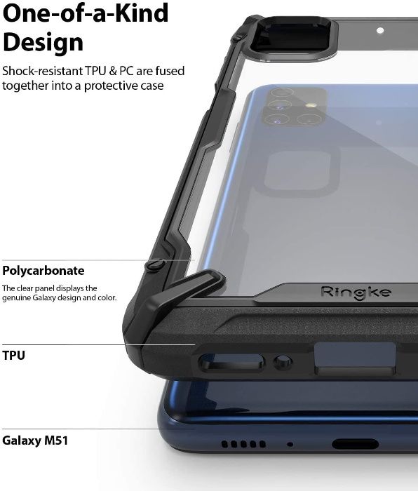 Удароустойчив гръб Ringke Fusion X за Galaxy A21s, Galaxy M51