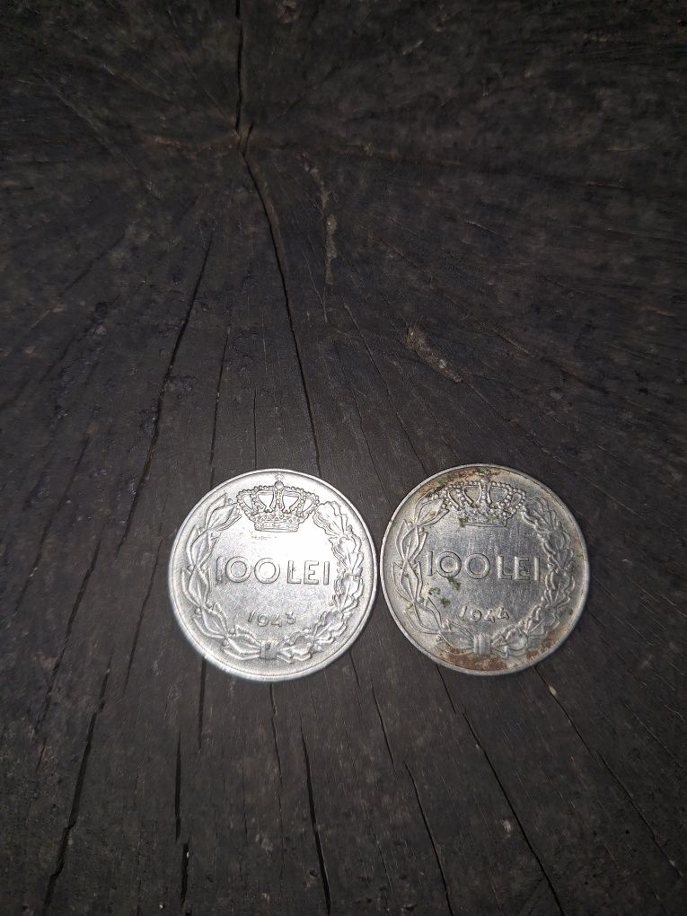 Vând 2 monezi de 100 de lei anul 1944 și 1943