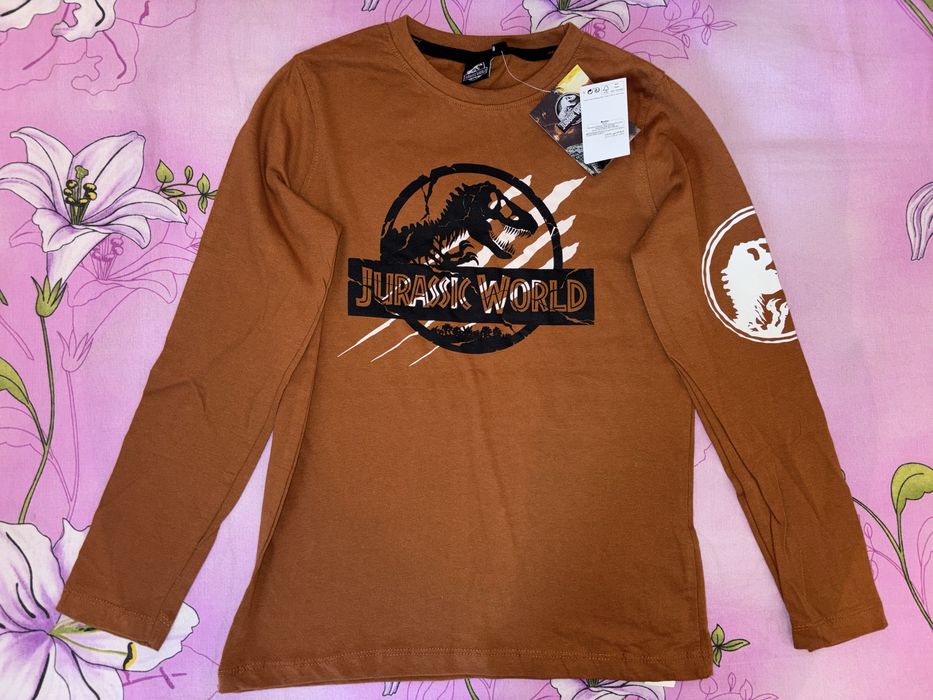 Bluza bumbac cu maneca lunga, model Dinozaur, 10ani, nou