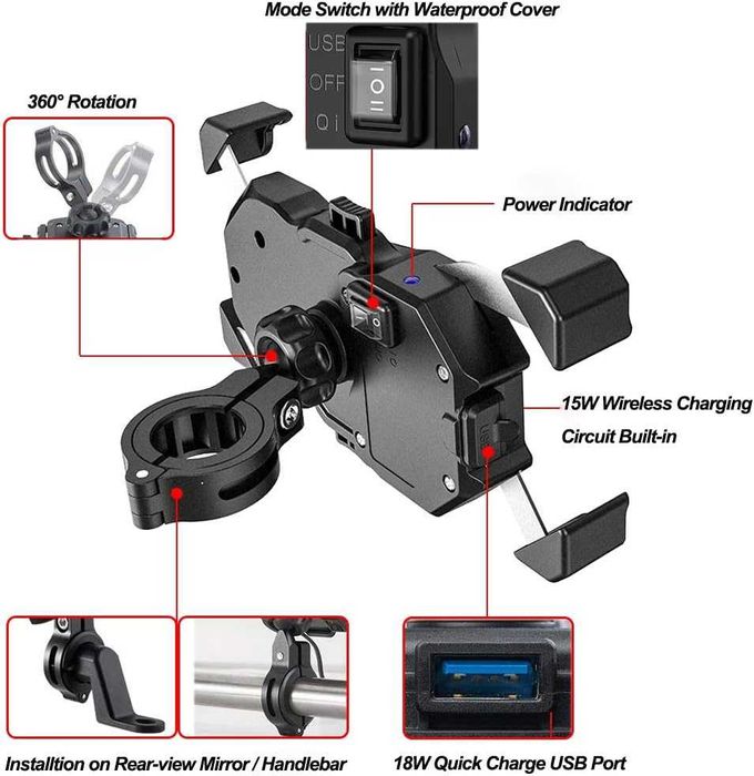 Suport telefon PM-013X, motocicleta, bicicleta, trotineta, waze, maps