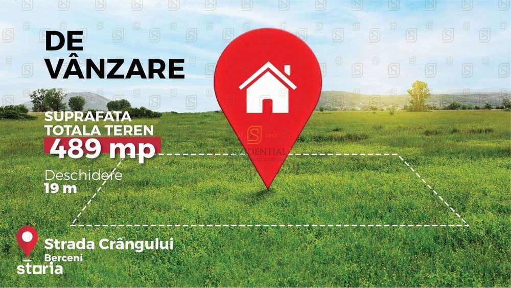 Teren intravilan excelent, suprafata 489 mp, intrare in comuna Berceni