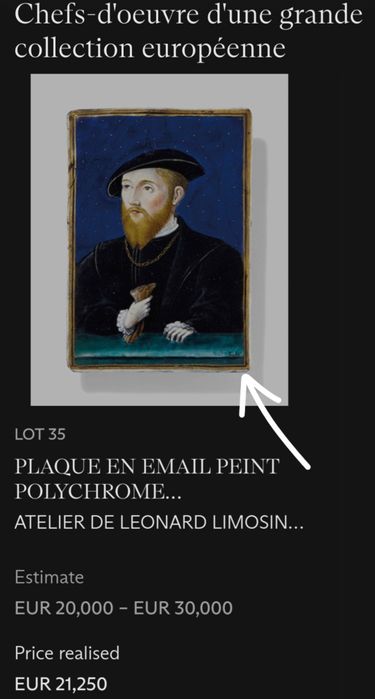 Антична емайлирана картина распятие на исус от Limoges 17-ти. век