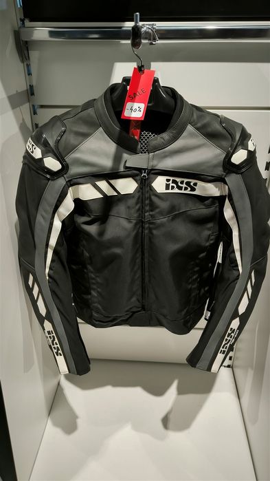 Geaca moto racing cocoasa protectii piele/textil NOUA 52/54 M/L. IXS