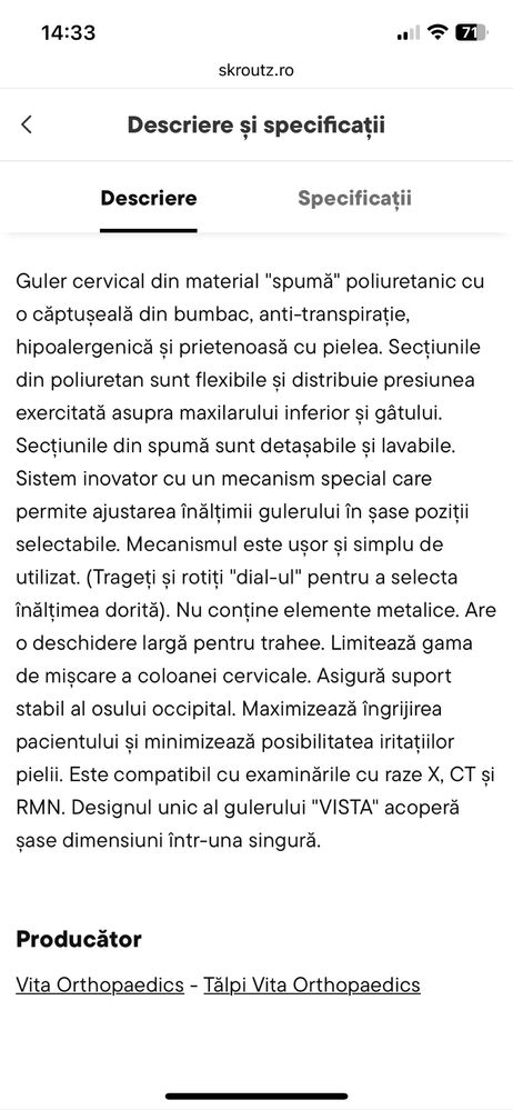 Guler cervical Vista Aspen