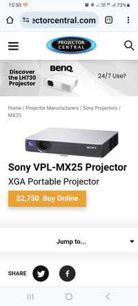 Videoproiector sony vpl-mx25