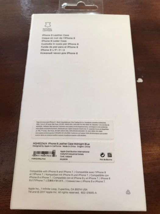 Husa Apple Piele iPhone 8 SE2 Albastru ORIGINAL Folie Cadou!