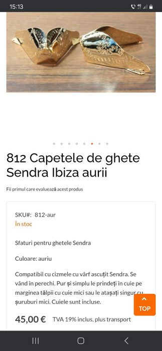Vârfuri metalice (sfaturi) pentru cizme Sendra ,120 lei perechea
