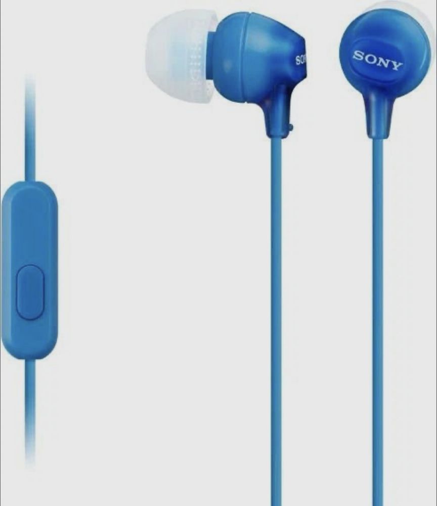 Наушники Sony MDR-EX15AP, mini jack 3.5 mm, синий