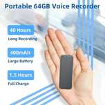 Mini Reportofon 64 GB - 40h autonomi3 ideal pentru cursuri/training