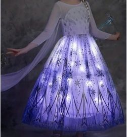 Светеща рокля на Елза от Фроузън за 3,4,5,6г