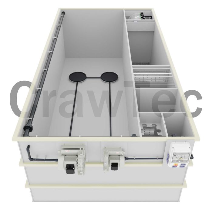 Sistem modular de recirculare a apei de 9 m³ pentru creșterea peștilor