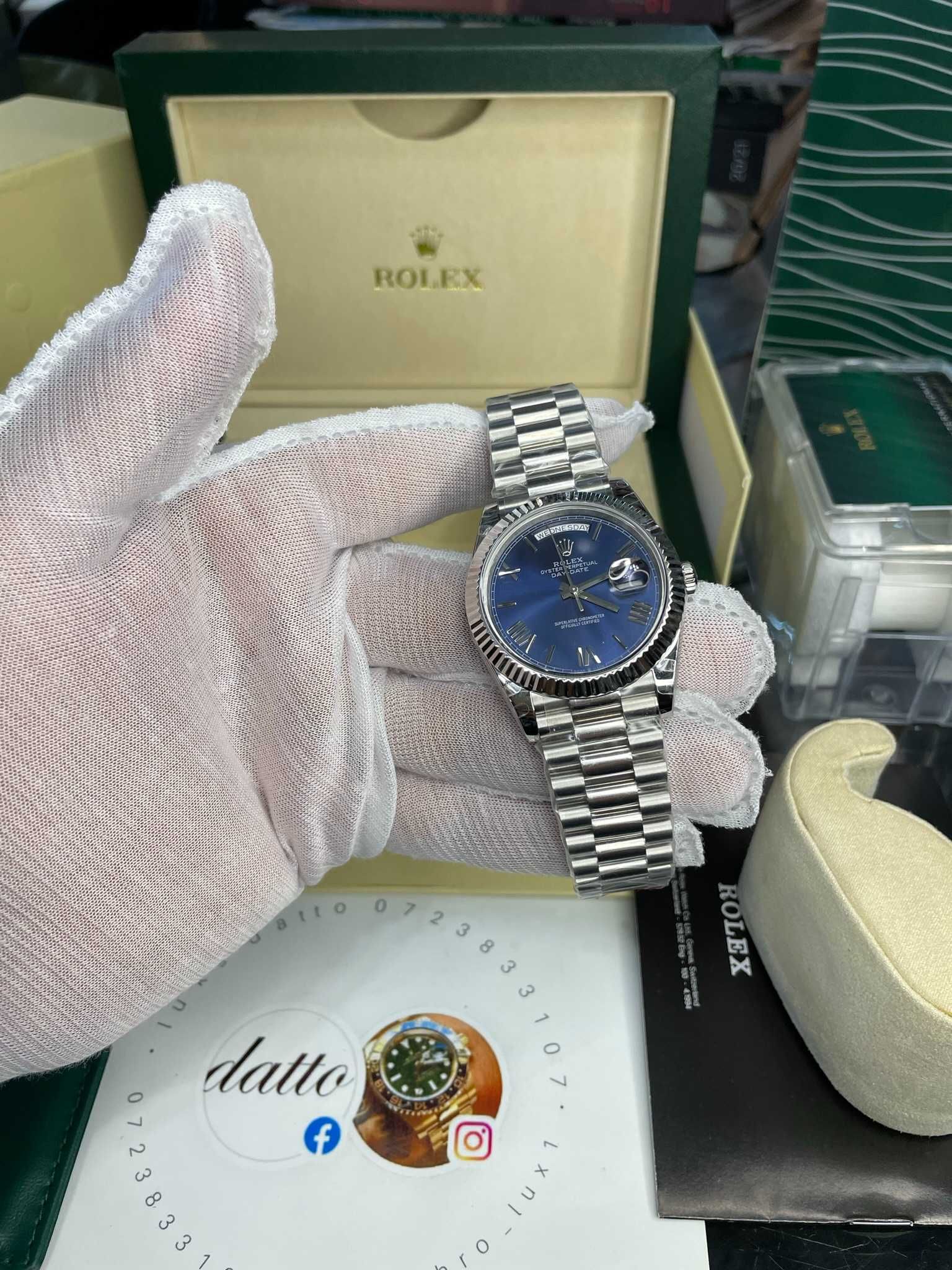 Rolex Day Data 41 MM Silver cu Blue Dial NAVY 3235 LUXXXX