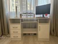 Birou Akord Furniture Factory, ANA, 5 rafturi, PAL, 124x74x52 cm, Alb