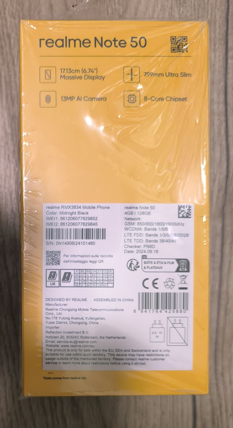 Телефон + слушалки / Realme Note 50 Black (4/128GB) + безжични слушалк