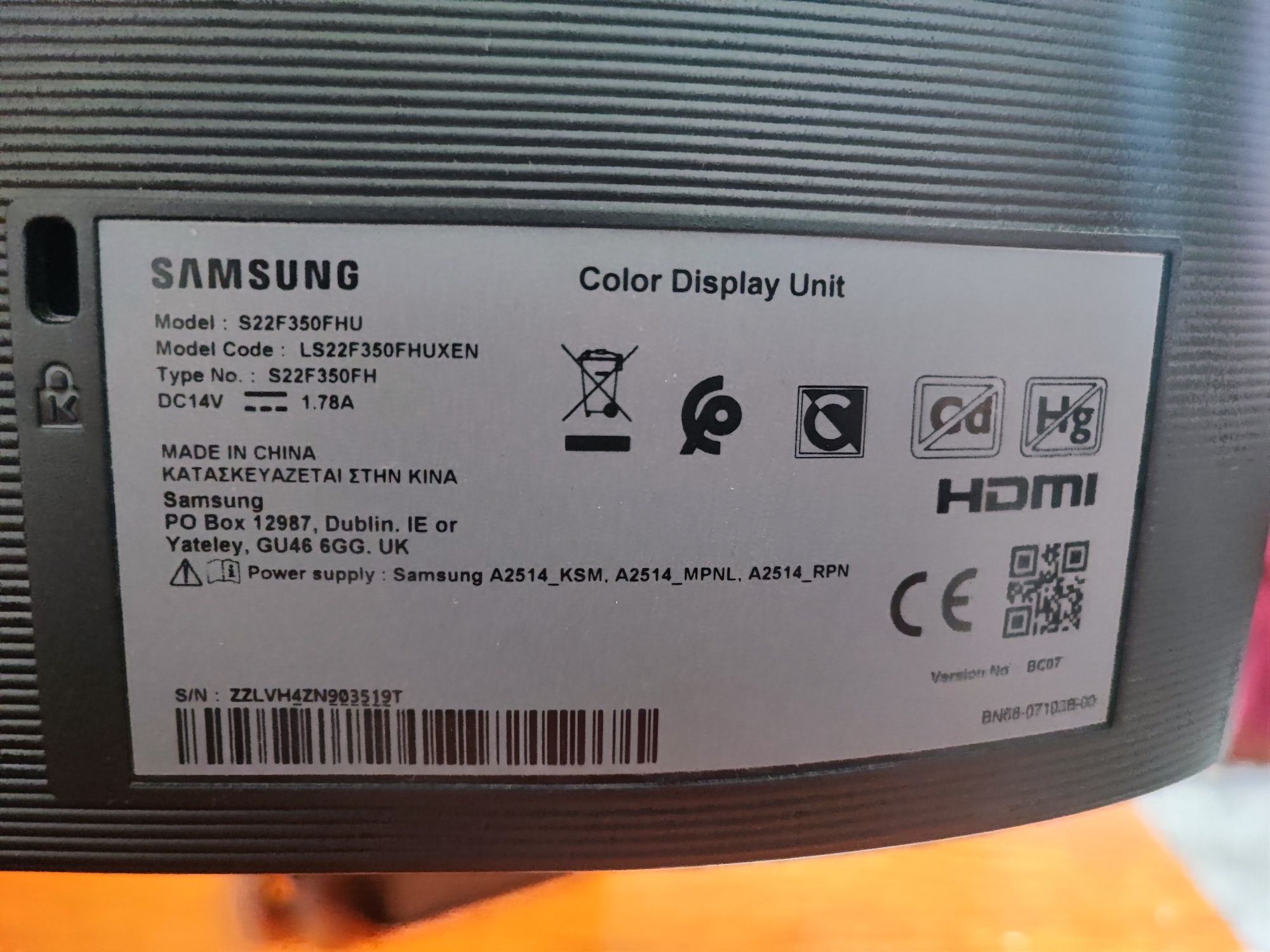 Monitor Samsung 21.5'