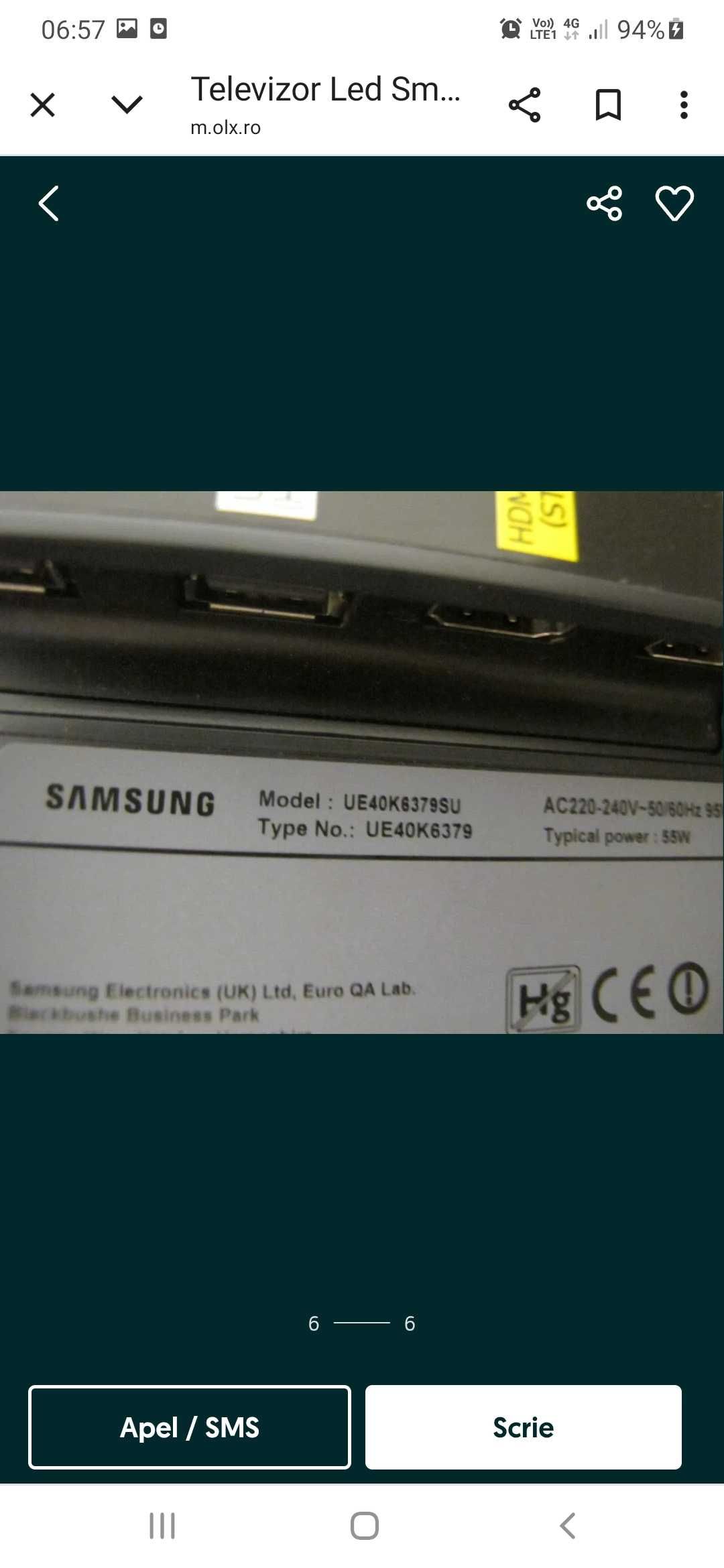 Televizor Samsung curbat