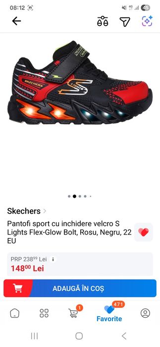 Adidasi copii cu lumini skechers