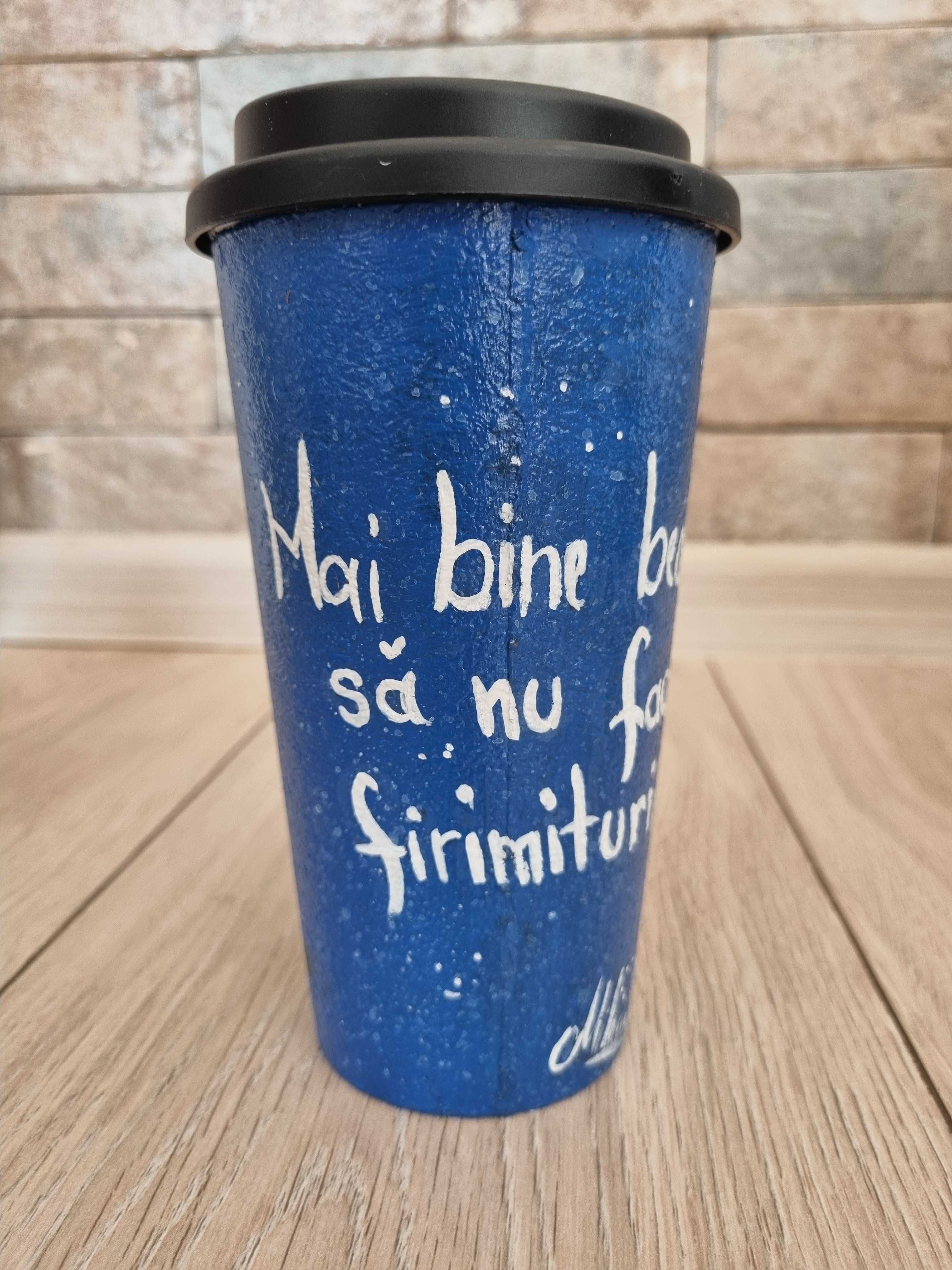 Pahare togo de cafea pictat manual