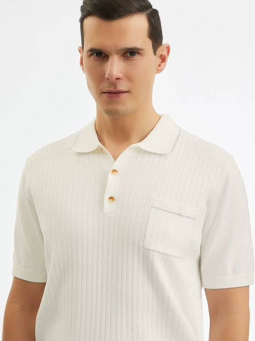 Премиум белая футболка-поло | 100% хлопок