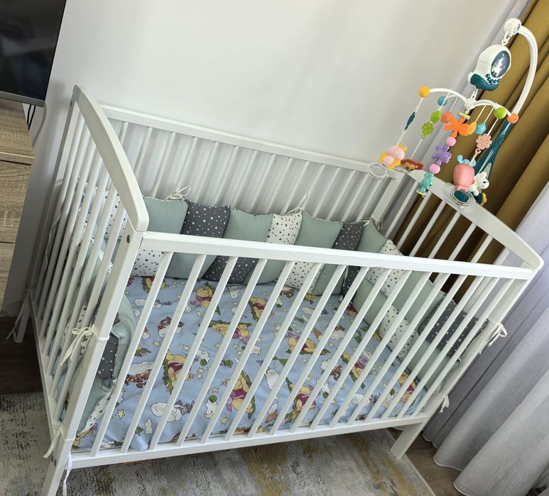 Pătuț bebe din lemn 120x60