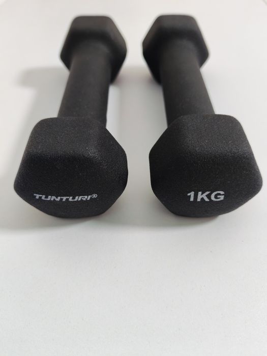 Set gantere neopren Tunturi, 1 kg, 2 kg noi.