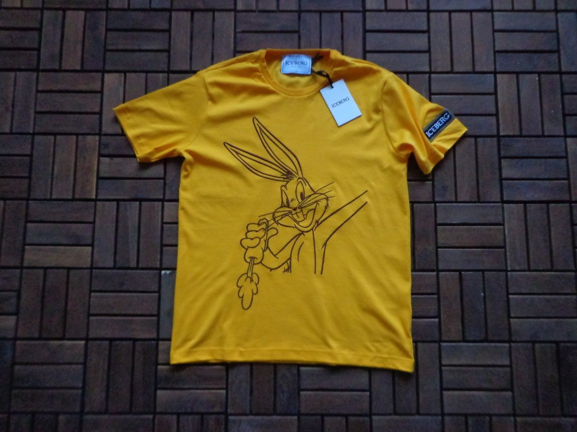 Мъжка тениска Iceberg Ivory T-shirt with Cartoon Detail