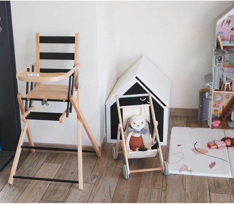 Чисто нов дизайнерски, дървен сгъваем стол за хранене Sarah Extra