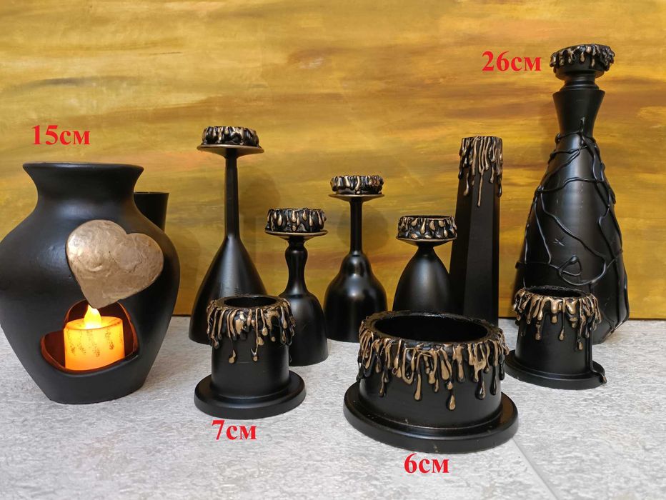 Декоративные  интерьерные вазы и подсвечники