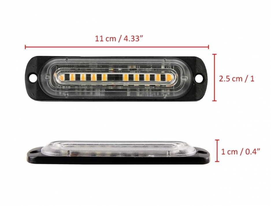 10 LED Аварийна Лампа За Пътна Помощ , Жълта Блиц Мигаща Светлина 12V