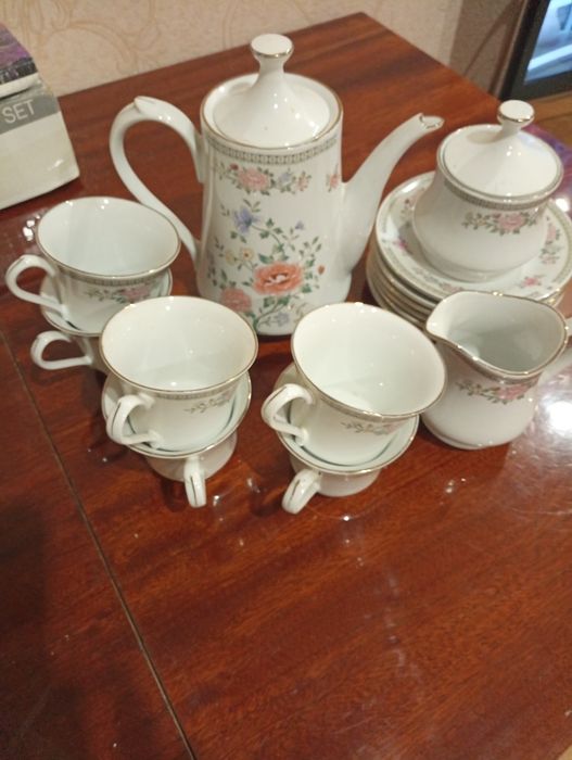 Кофейный сервиз китайское натуральное стекло  не использовался