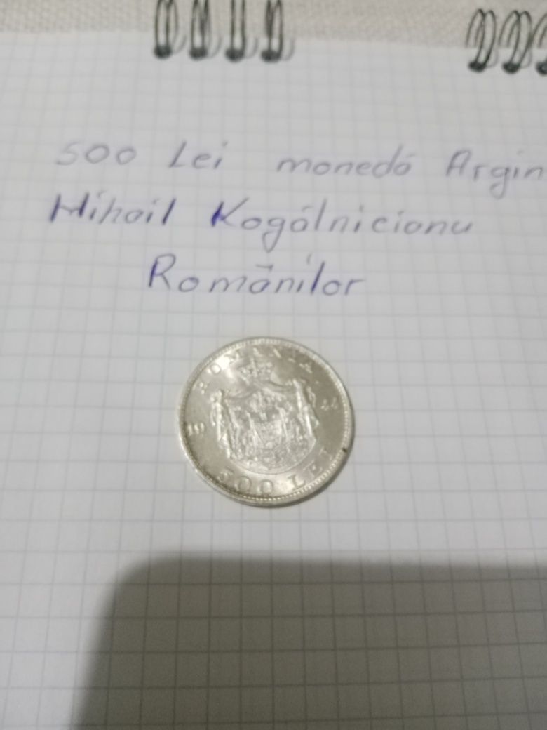 Moneda argint Mihail Kogalnicianu 500 lei