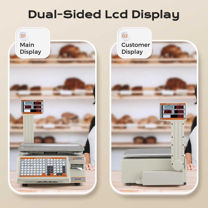 Cântar cu imprimare a etichetelor Bonvoisin capacitate 40 kg