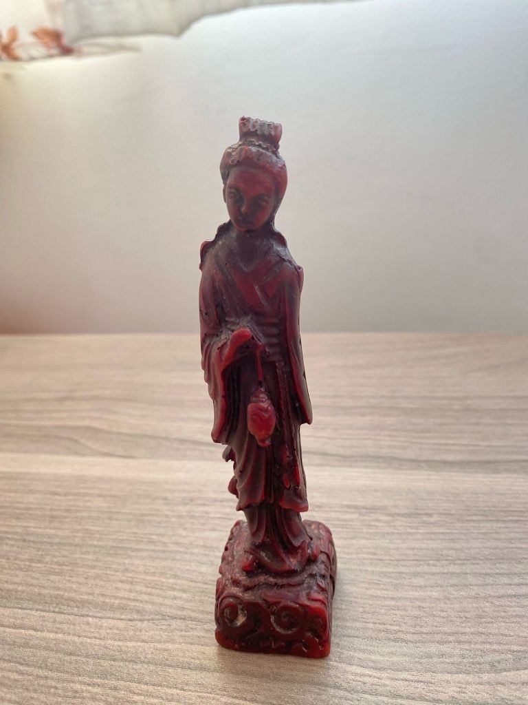 Statuie Guanyin, lemn, sculptata manual