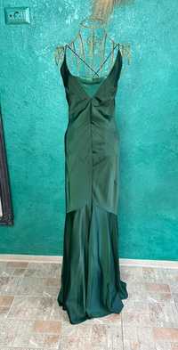 Rochie verde ASOS cu trenă, mătase, mărimea 34/XS