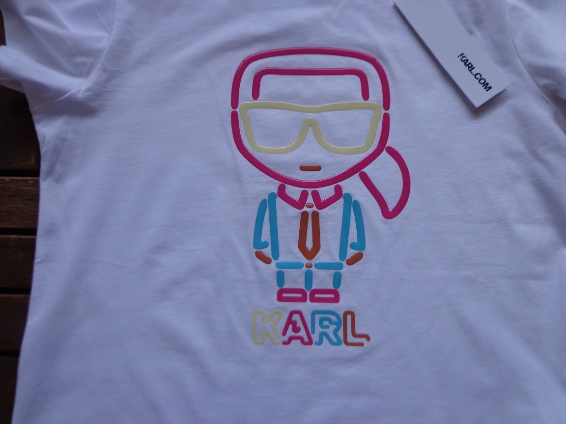 Дамска тениска Karl Lagerfeld Ikonik Outline 3D T-shirt размер L